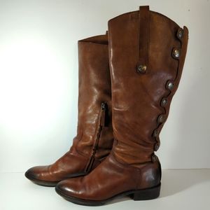 Sam Edelman Phallon brown leather ombre riding boots womens 6 1/2 distressed